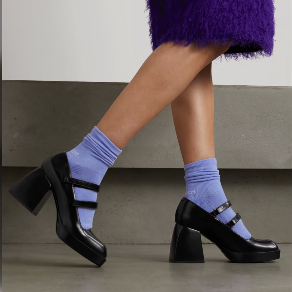 Nodaleto Bulla Babies Glossed-Leather Platform Mary Jane Pumps View 2
